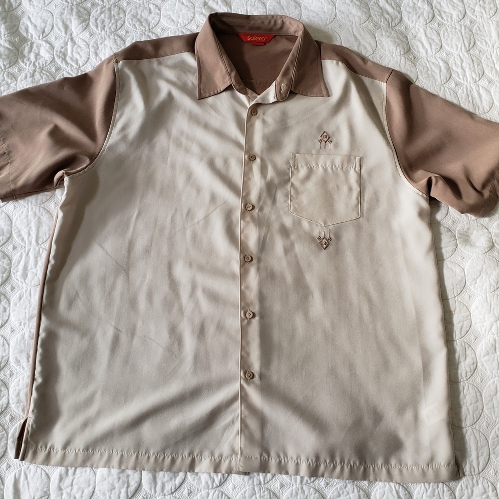 Solero Men's Button front Club Shirt